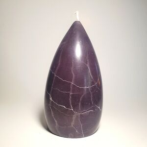 Handcrafted Egg-shaped Candle  White Marbling | Crackle Patterns 7" Tall NWOT